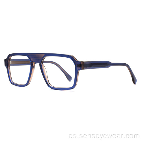 Gafas ópticas de marco de acetato unisex de gran tamaño